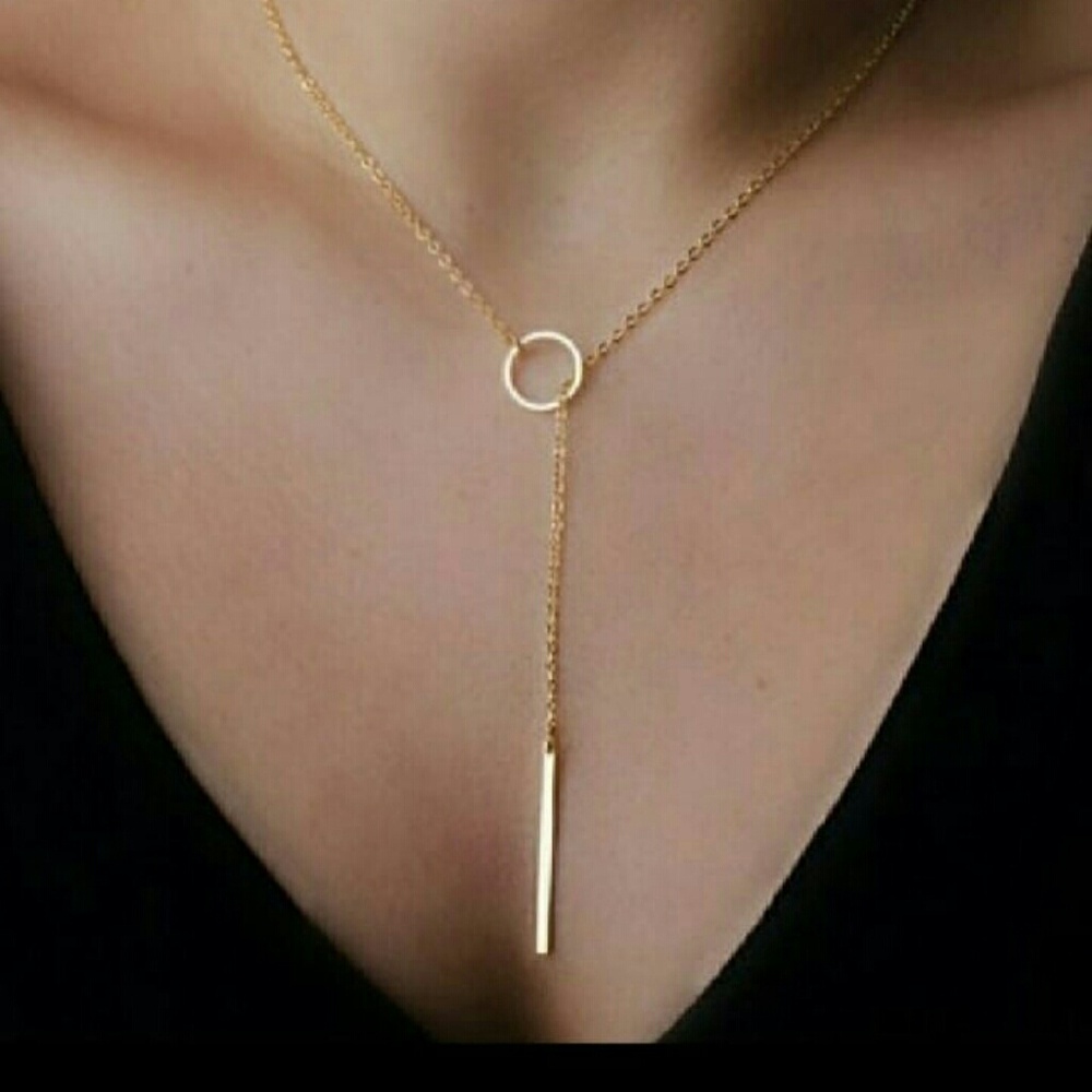 Women's Circle and Bar Long Neclace